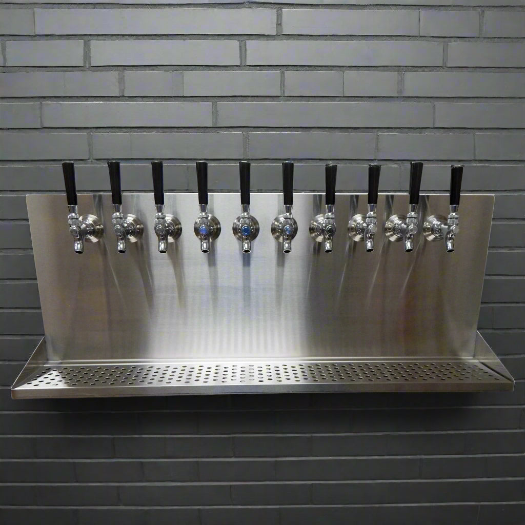 10 Faucet Stainless Steel Wall Mount Draft Beer Dispenser