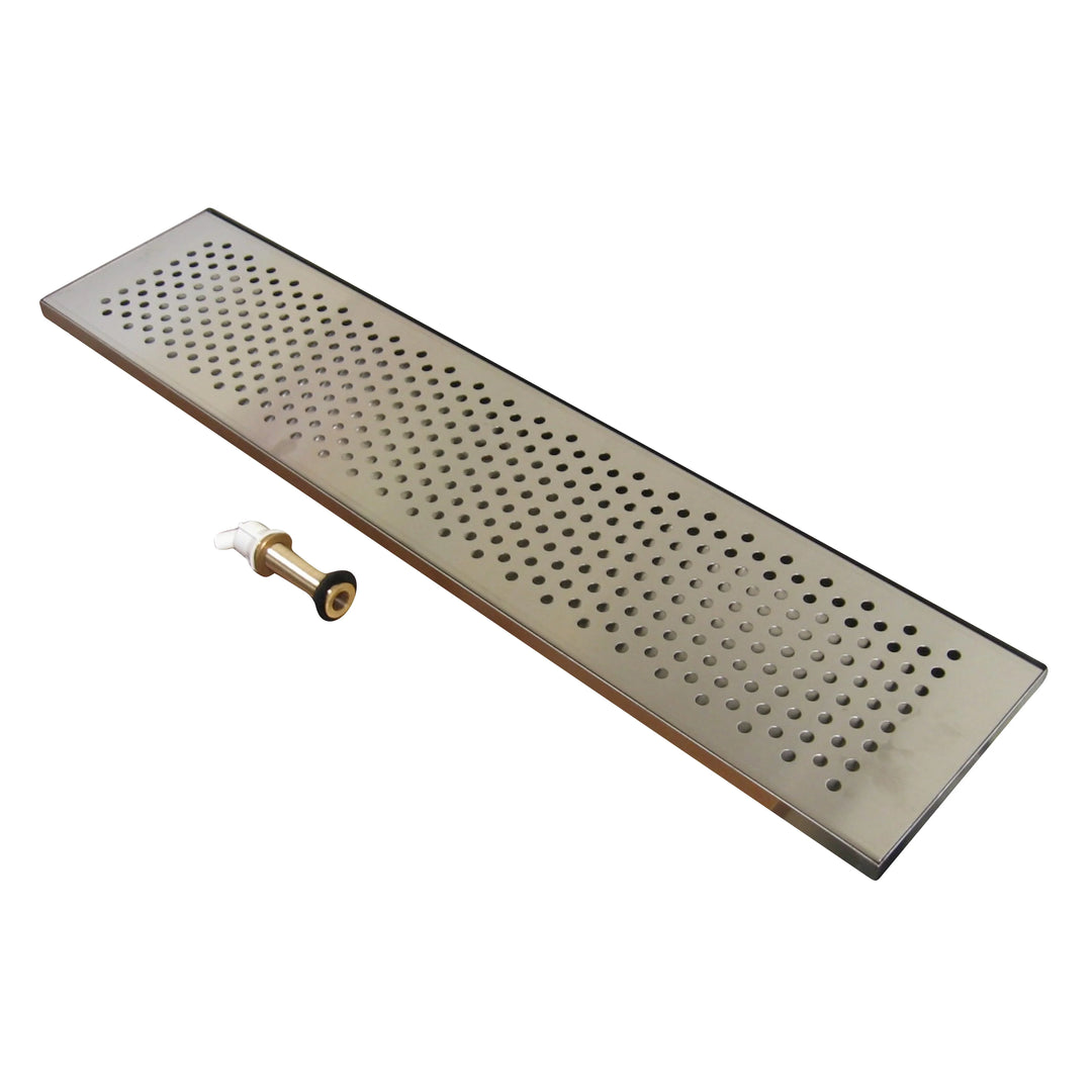 5.25" stainless steel drip tray with built-in drain and removable grates, adjustable 8–60
