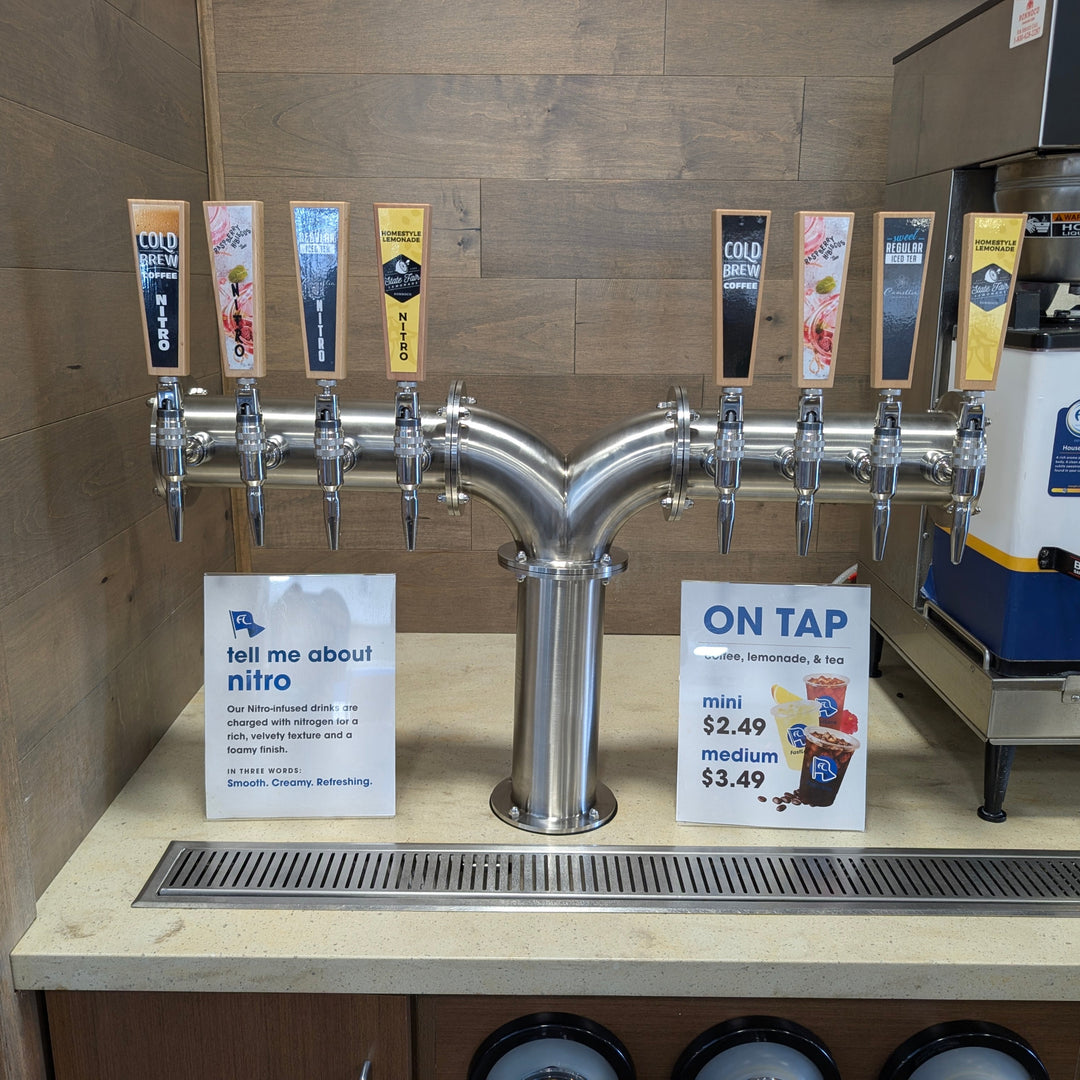 Convienence store cold brew pipe tower draft beverage station by Quality Draft Solutions