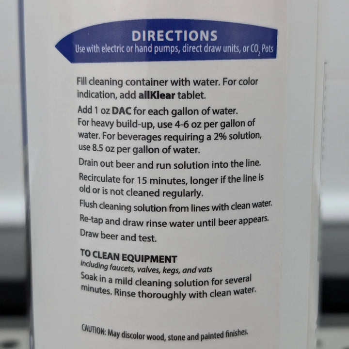DAC Draft Beverage Cleaner Info