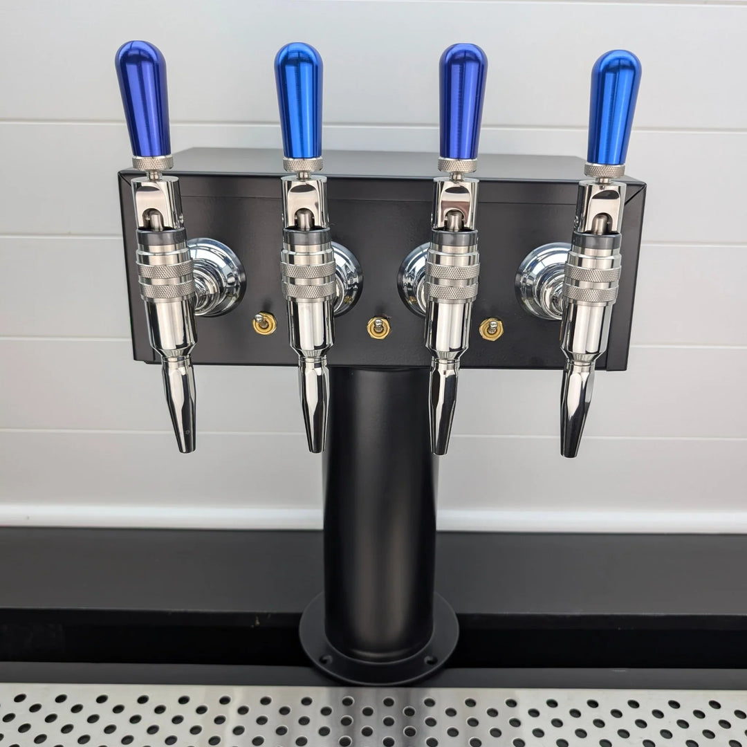 Satin black 4 faucet nitro switchable infusion tower