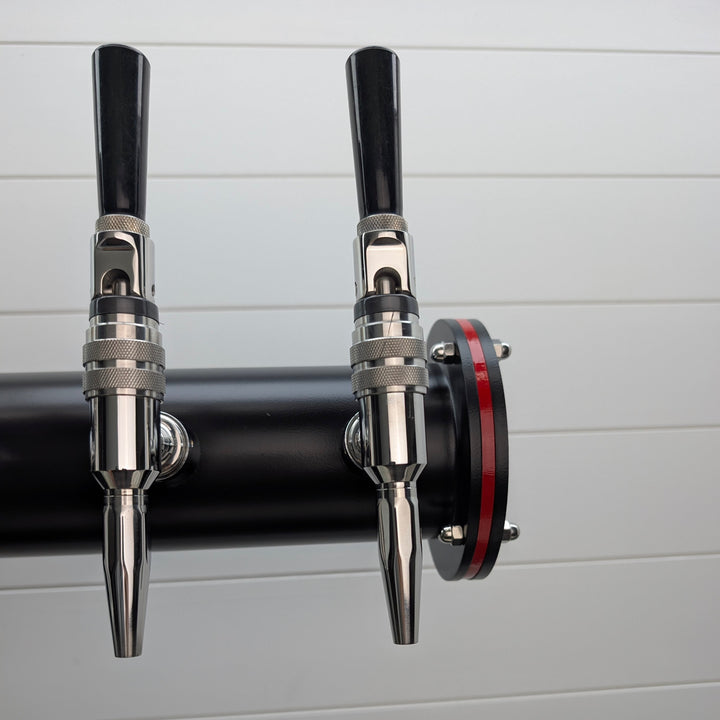 Two Nitro Cold Brew Faucets on Black Tower