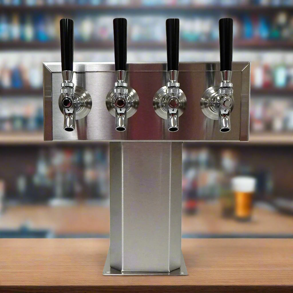Octagon Draft Beer Tower 4 Faucet