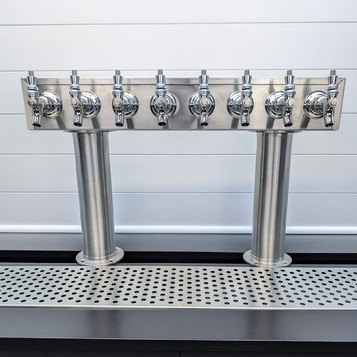 3" 6-12 Faucet Two Pedestal Beer Tower