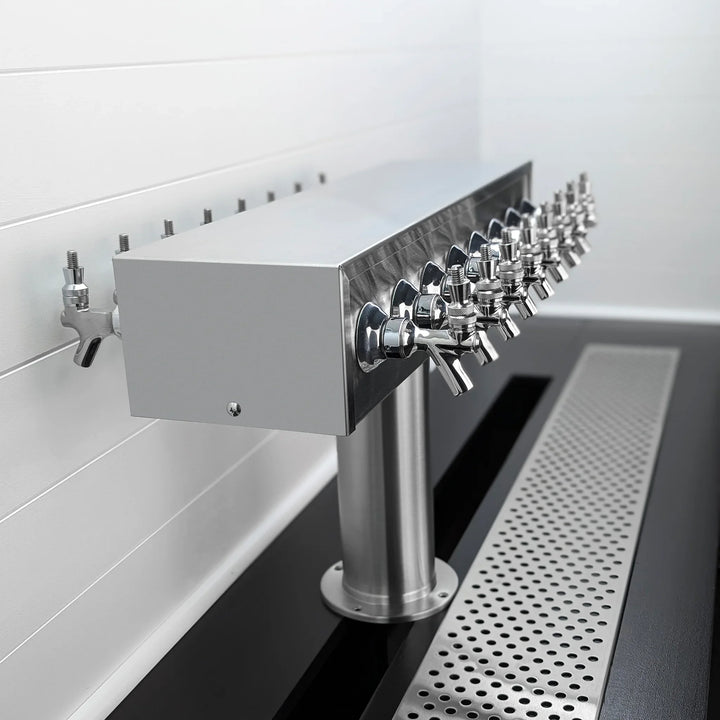 Dual-Sided 4" Single Pedestal Stainless Draft Beer Tower – Glycol Ready