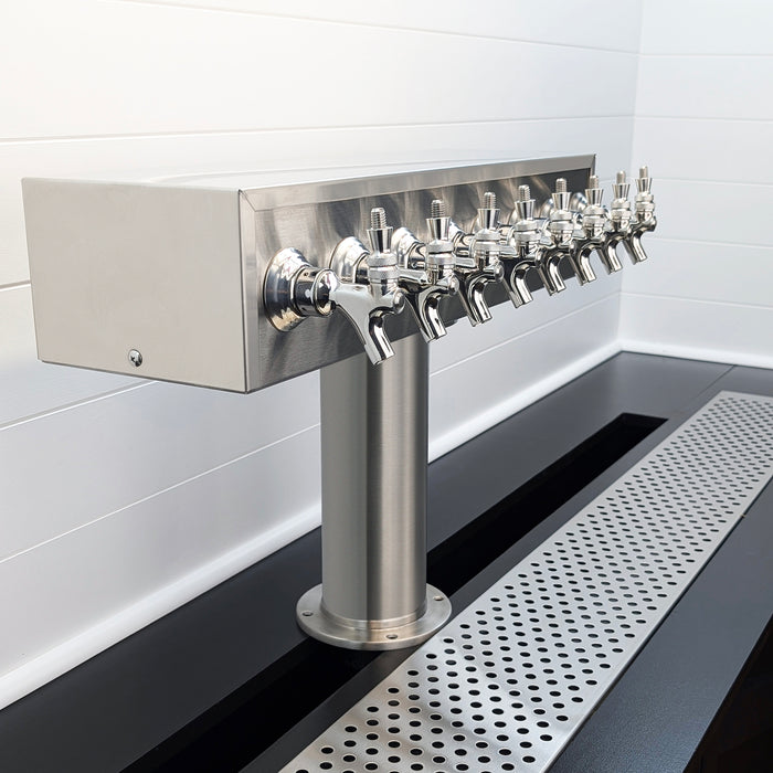 4-Inch Stainless Steel Draft Beer Tower – 4-10 Faucets
