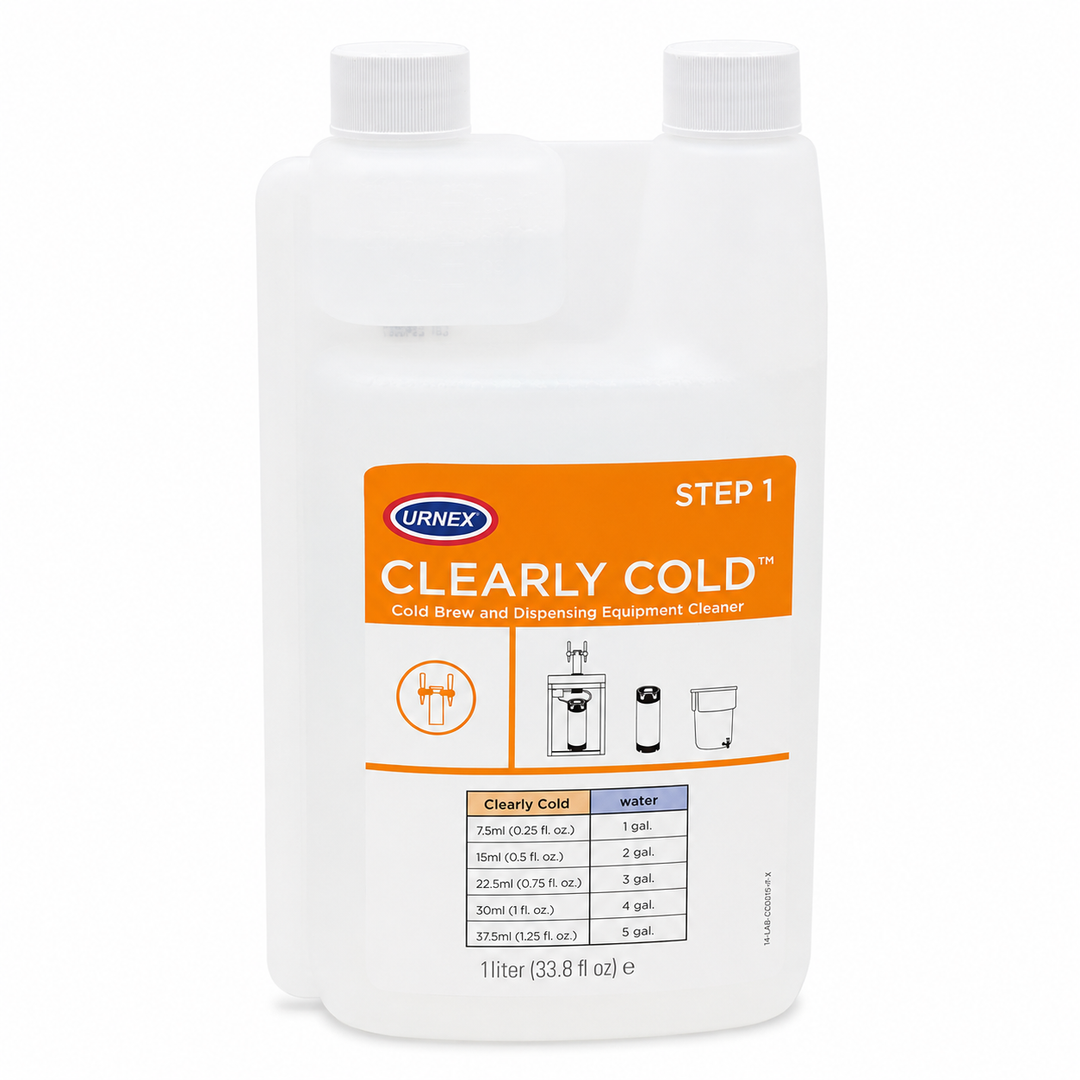 Urnex Clearly Cold Step 1 cold brew and dispensing equipment cleaner, 1 liter bottle