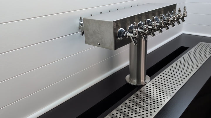 Dual-Sided 4" Single Pedestal Stainless Draft Beer Tower – Glycol Ready